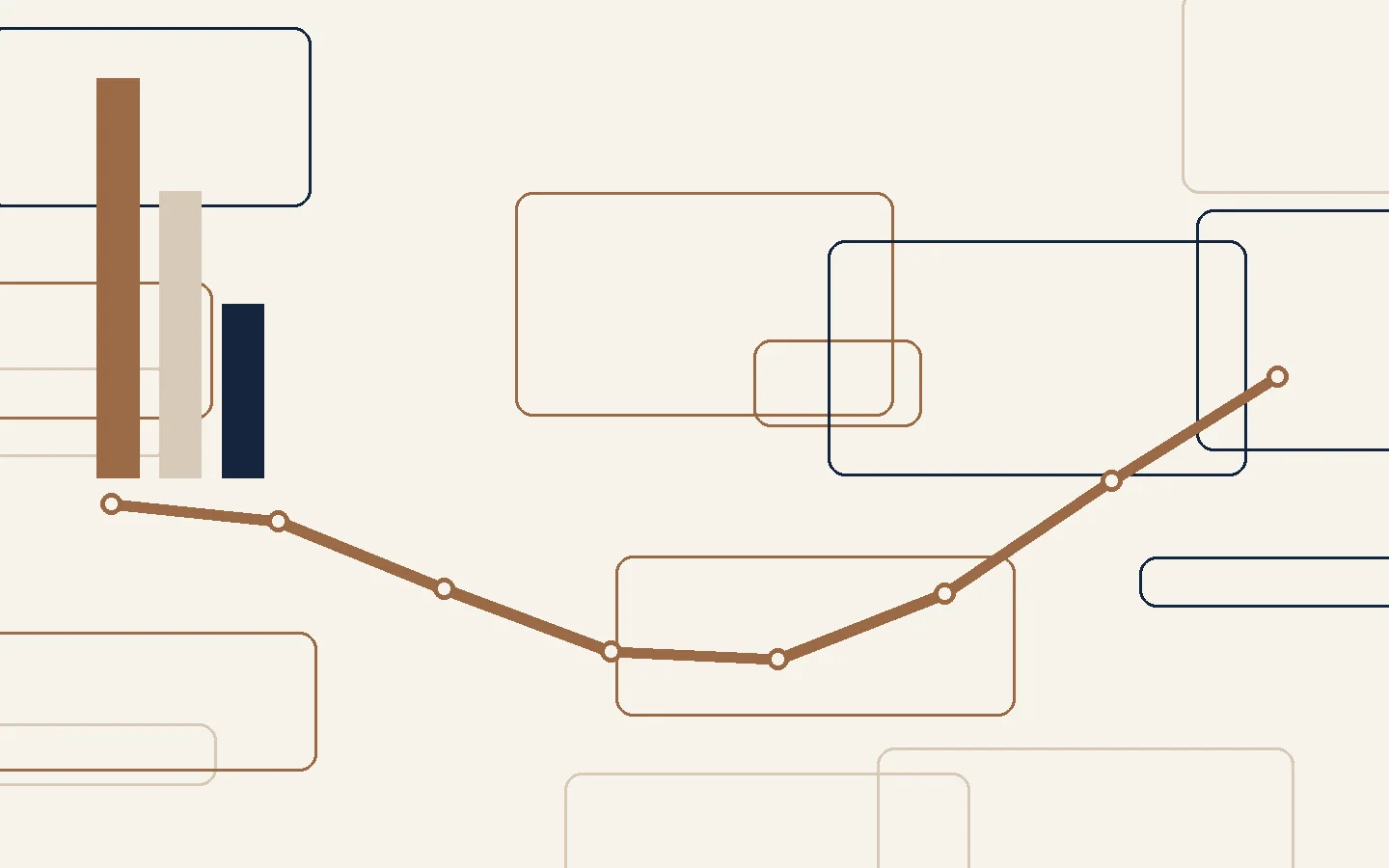 Abstract editorial illustration for Questions behind a cross-border transaction-banking design